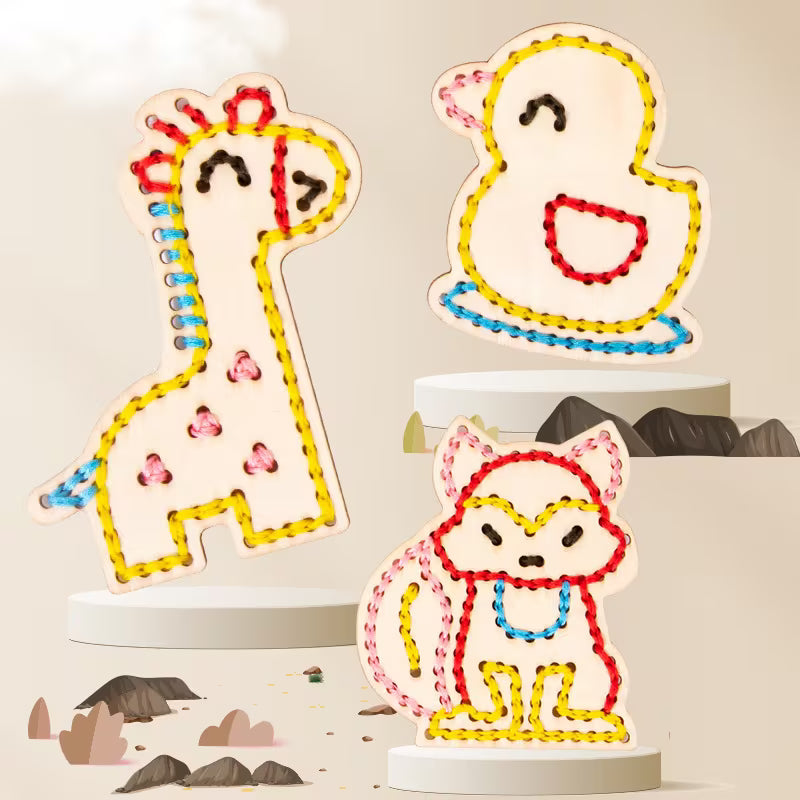 Wooden Sewing Learning Kit