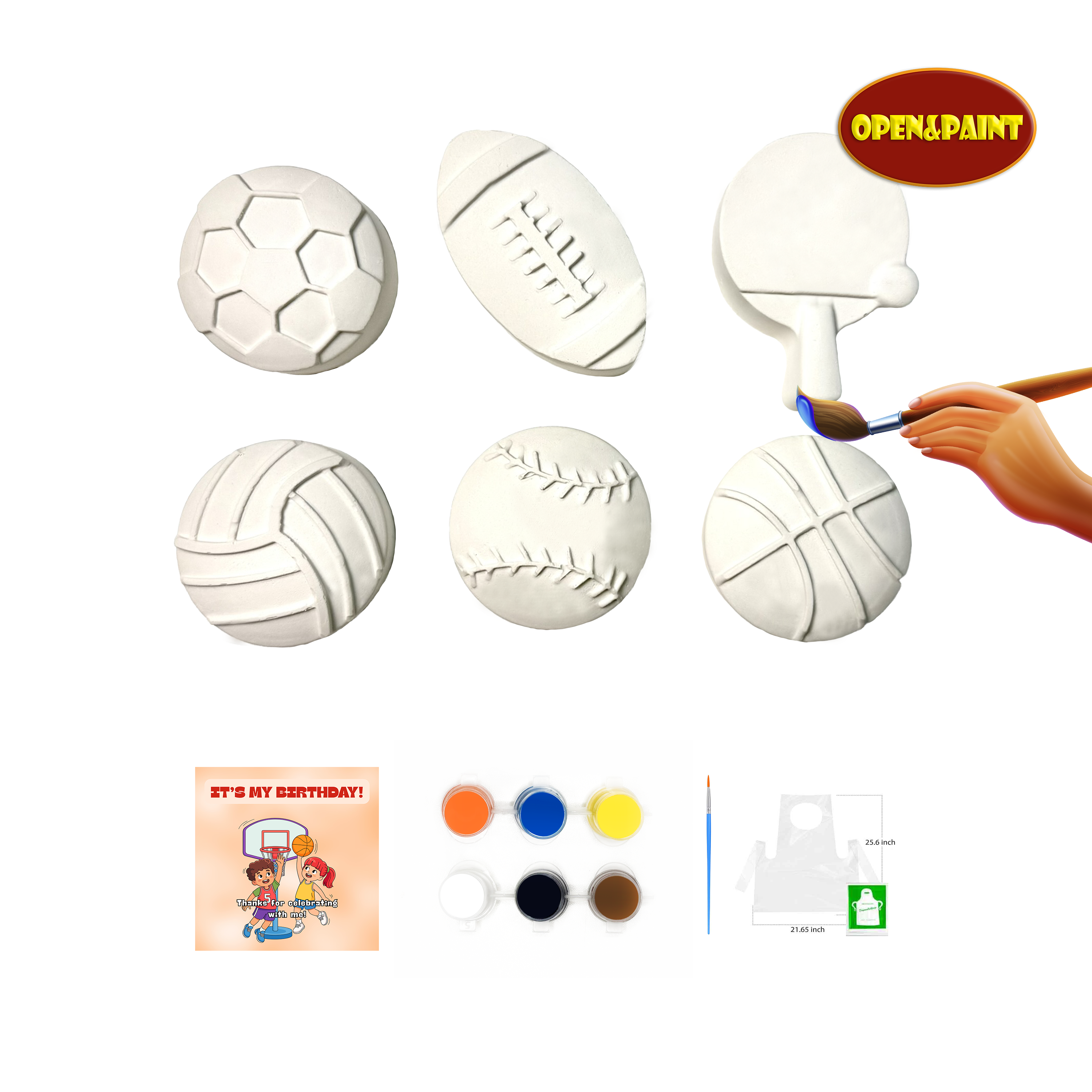 Sport Plaster Paint Kit, 6 pc