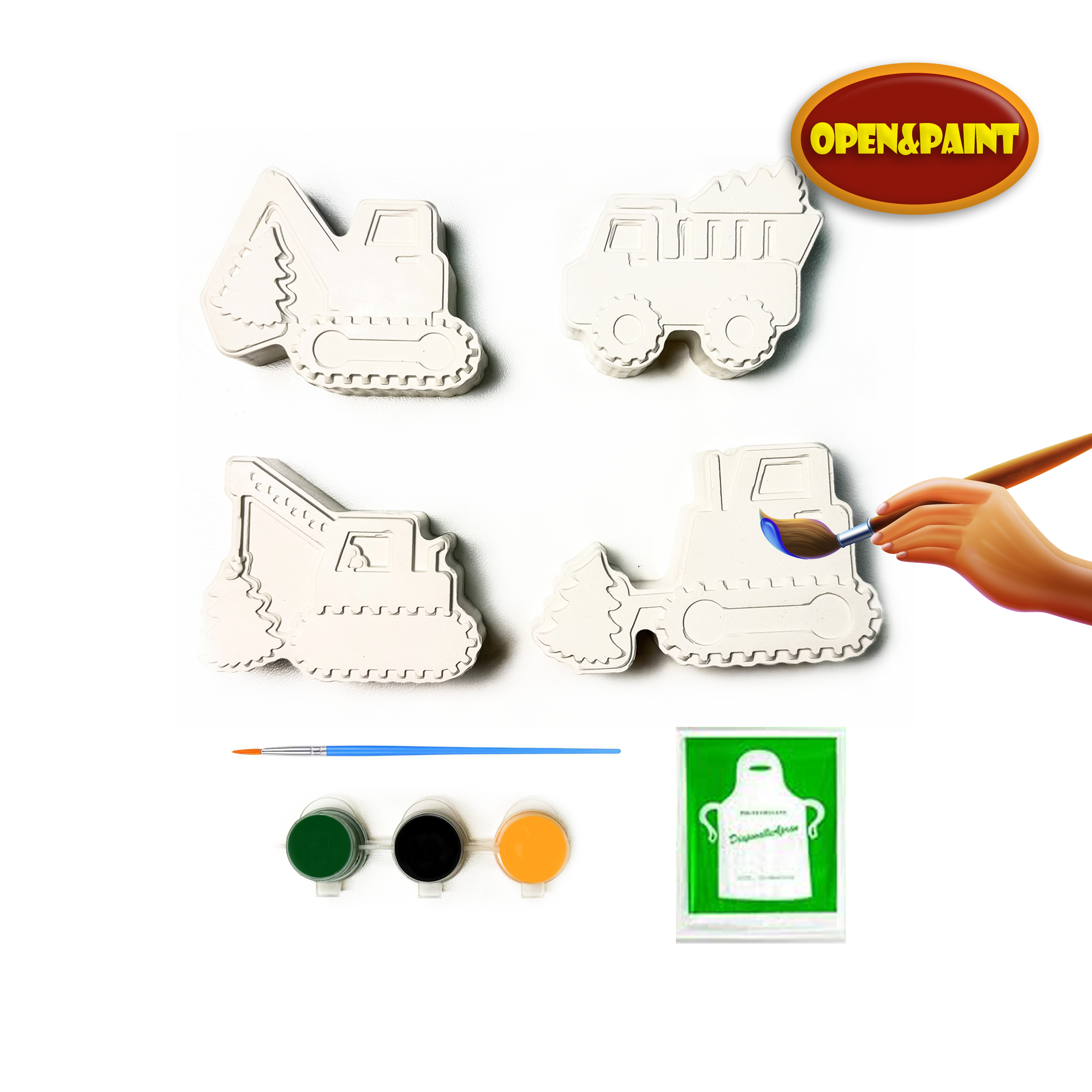 Excavator Plaster Paint Kit, 4 pc