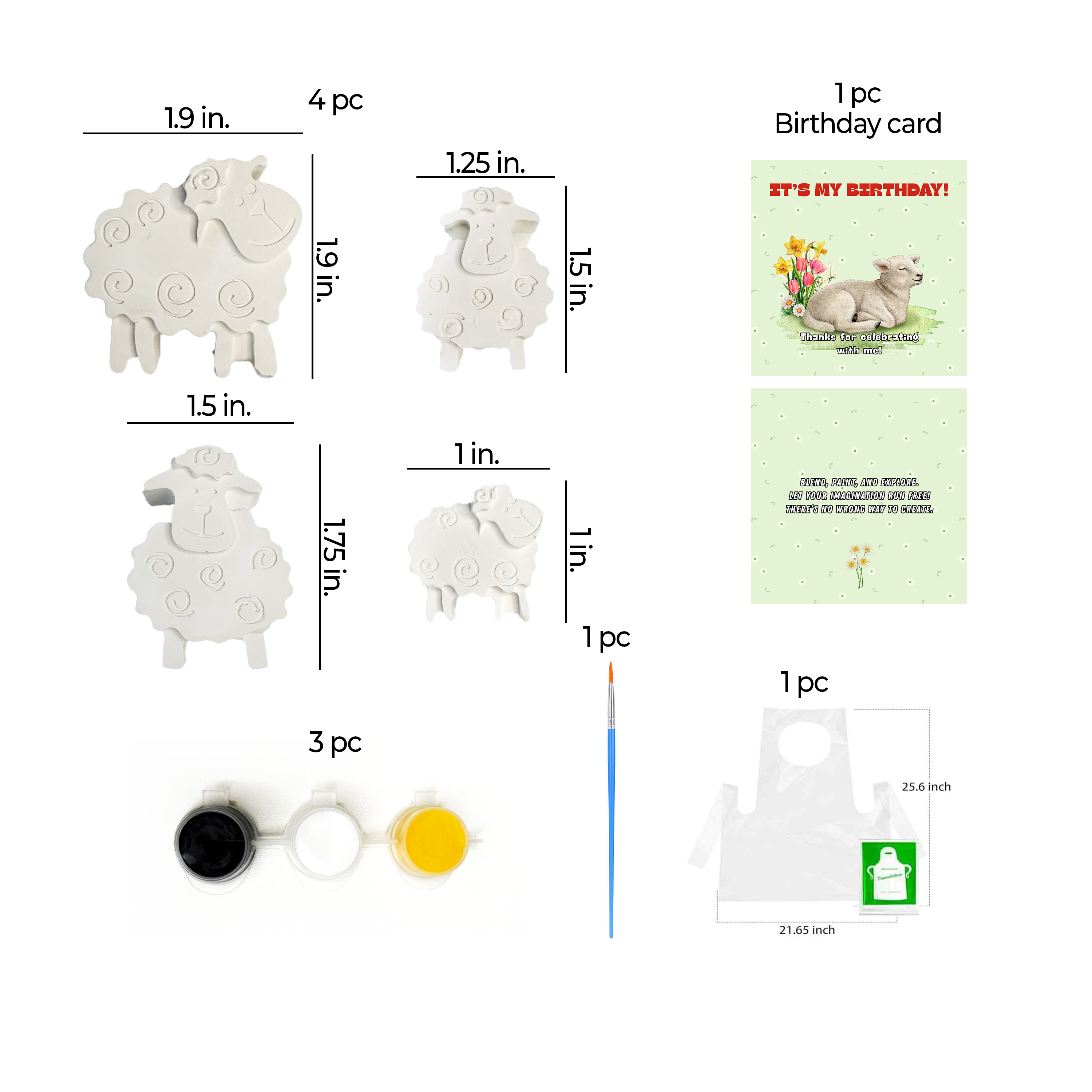 Sheep Plaster Paint Kit, 4 pc