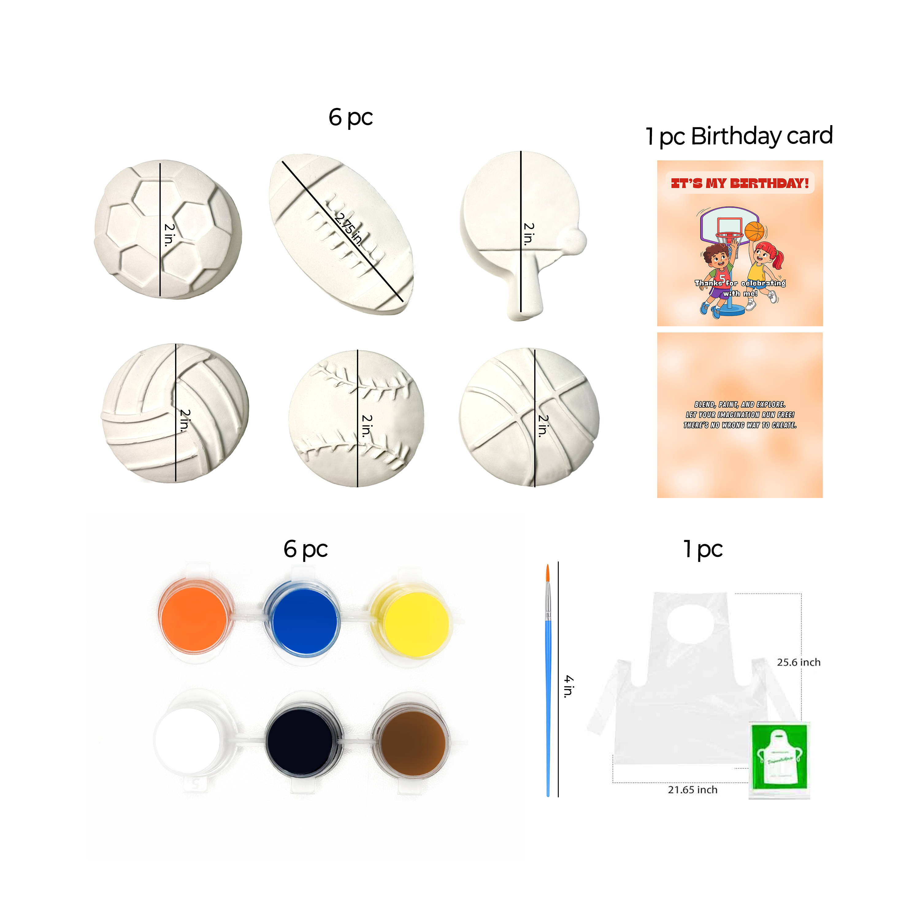 Sport Plaster Paint Kit, 6 pc