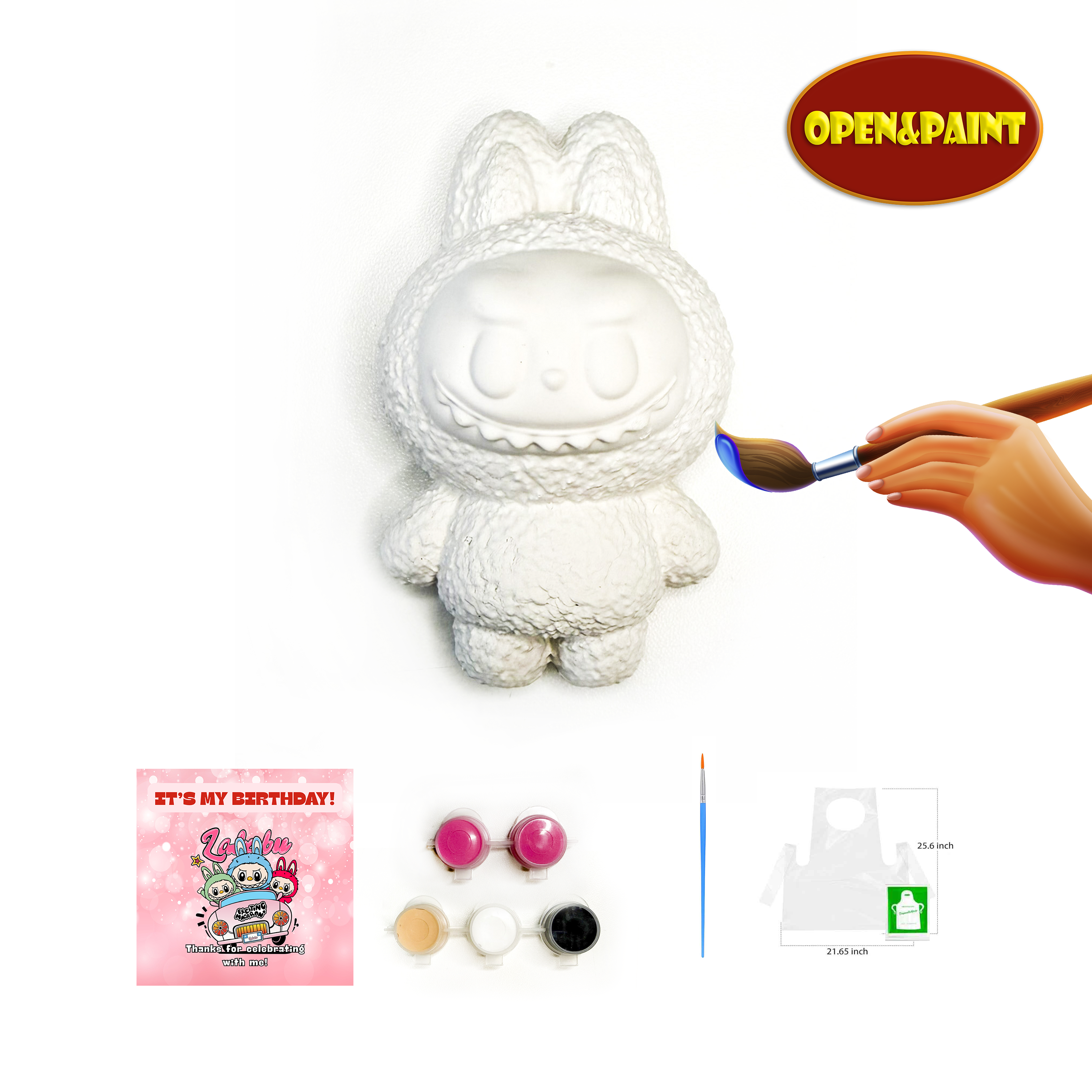 Cute Bunny Plaster Paint Kit, 1 pc