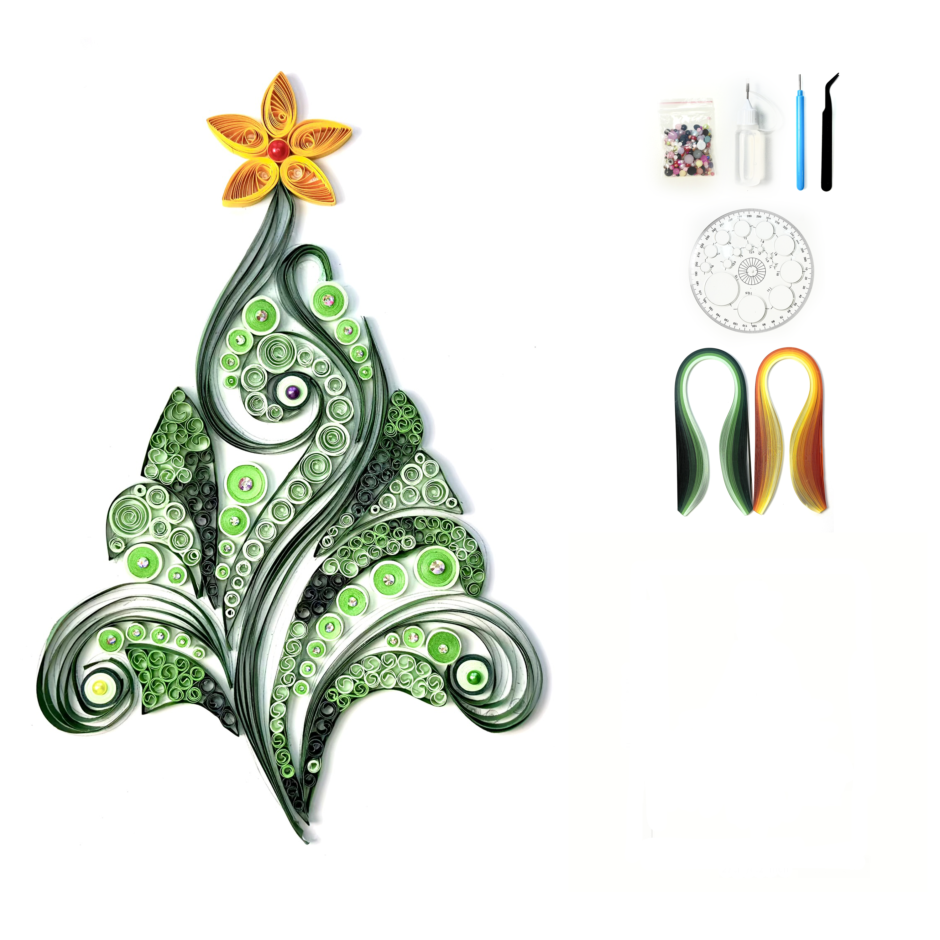 Paper Quilling Christmas Tree DIY Kit