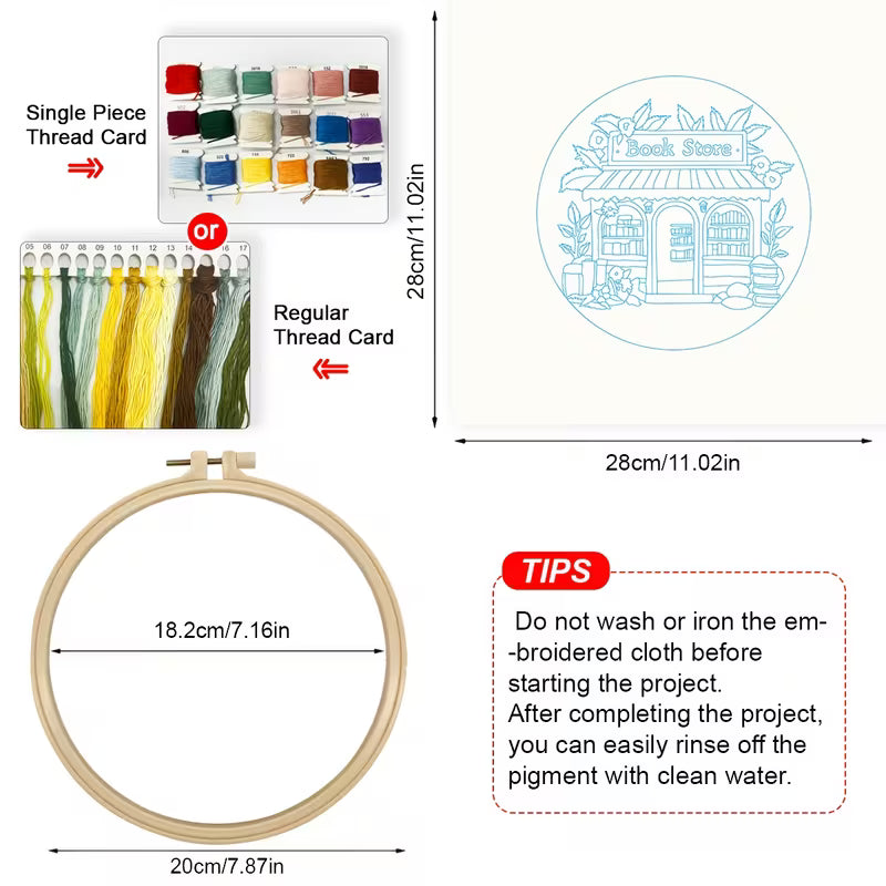Book Store Theme Embroidery DIY Kit