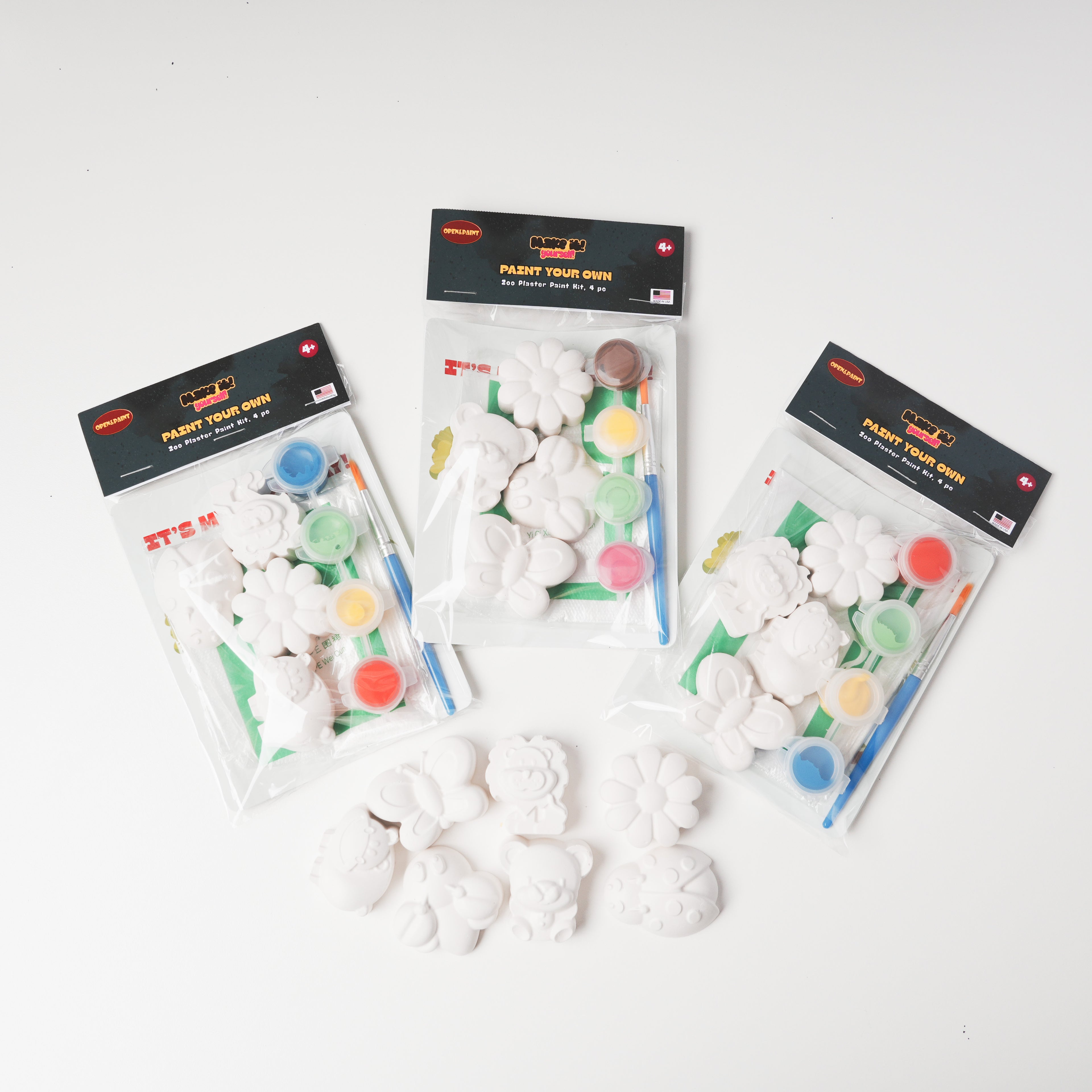 Zoo Plaster Paint Kit, 4 pc