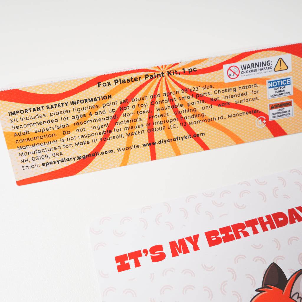 header cards for paint kit packaging safety infomation