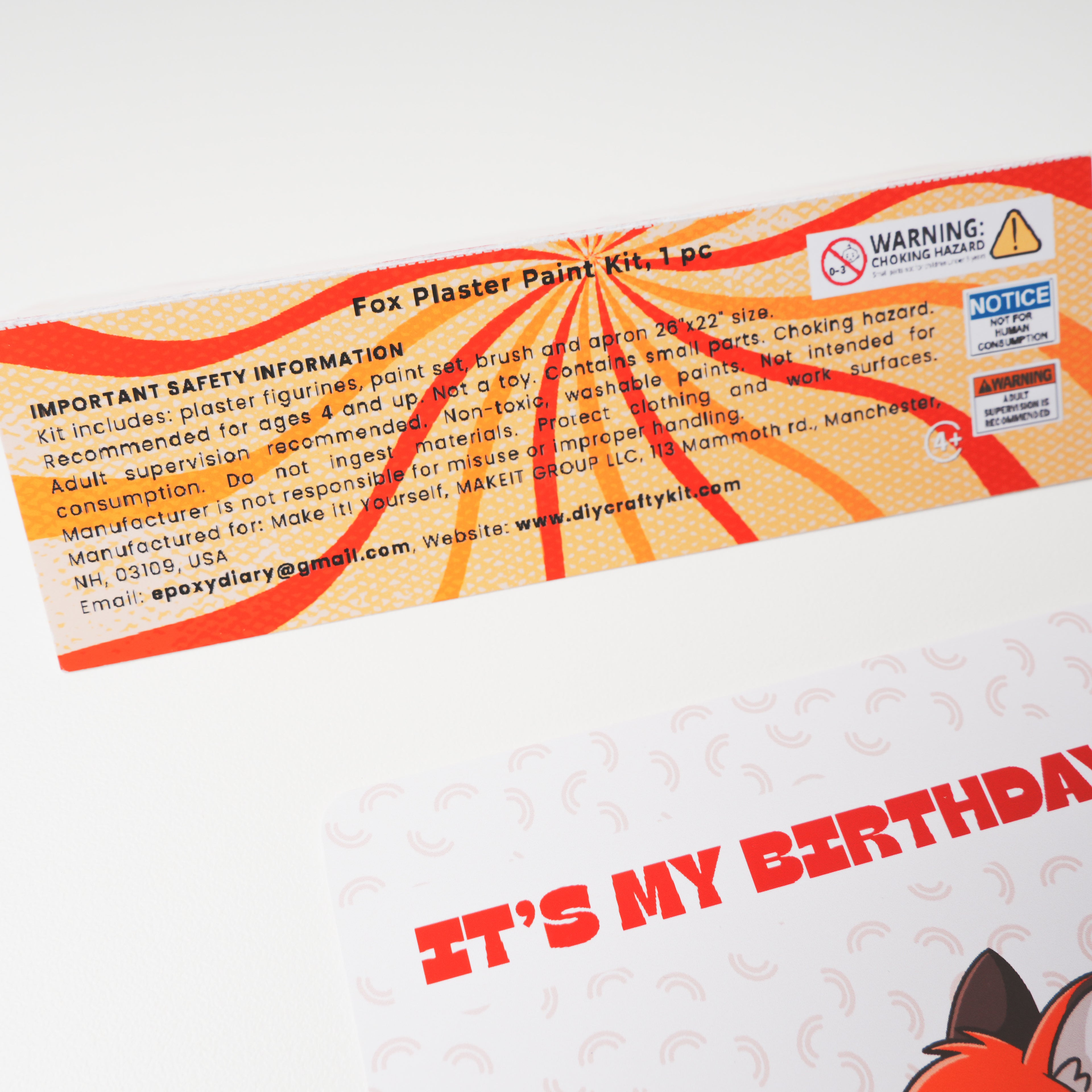 header cards for paint kit packaging safety infomation