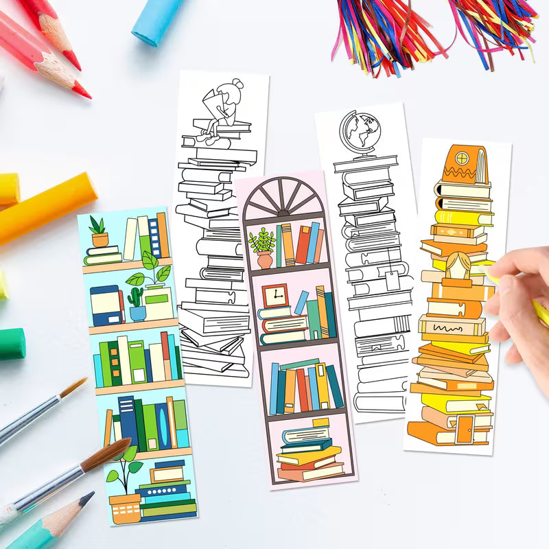 Books Paper Bookmarks Coloring Kit