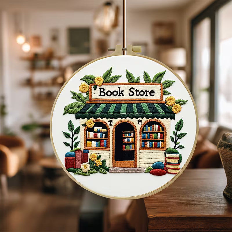 Book Store Theme Embroidery DIY Kit