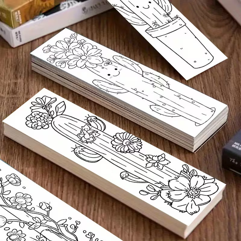 Cactus Bookmarks Coloring Kit