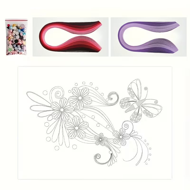 Quilling Flower And Butterfly DIY Kit