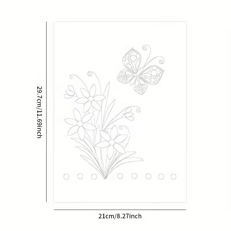 Purple Flower Quilling Paper DIY Kit